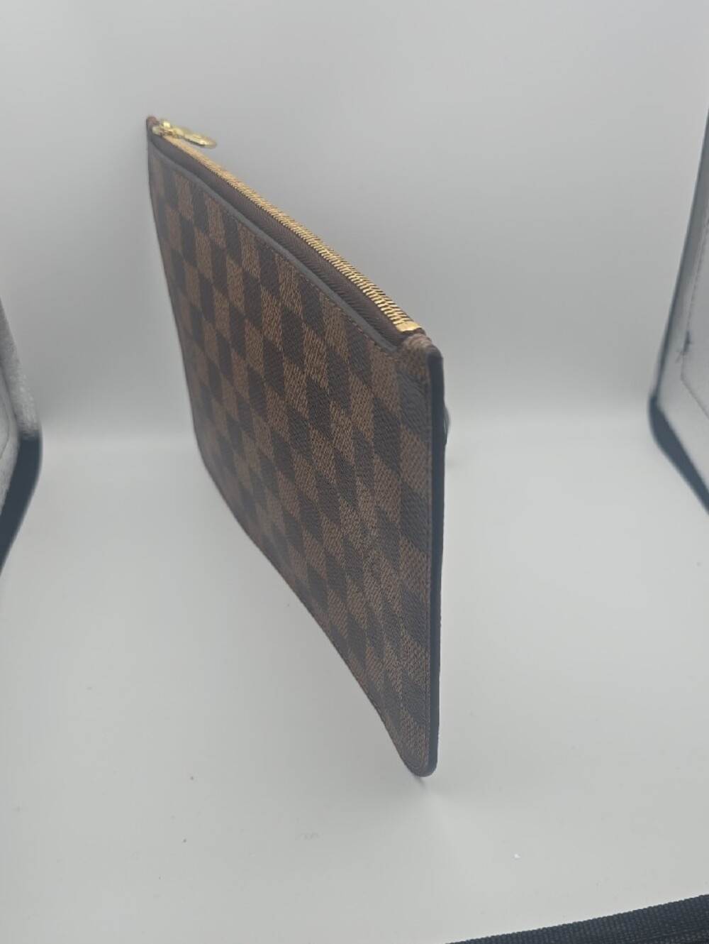 Louis Vuitton Brown/Red Damier Ebene Neverfull MM Pochette Wristlet (NWOT)COA✨️ - Picture 5 of 16